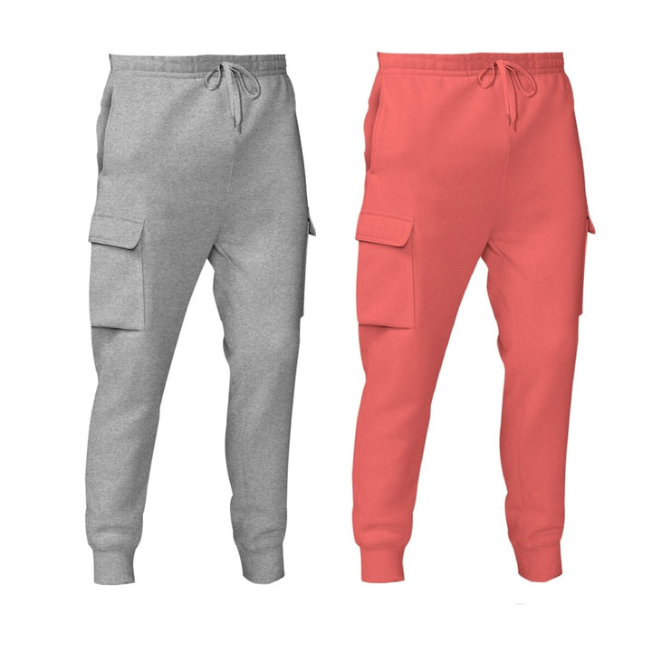 2-Piece Womens Winter Warm Comfy Fleece Cargo Jogger Pants Image 7