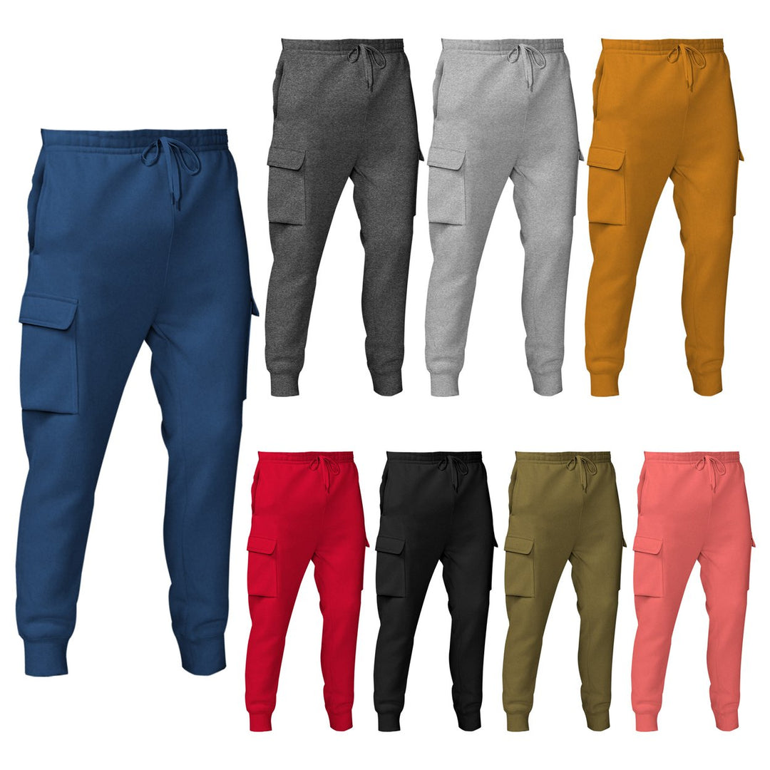 4-Piece Womens Winter Warm Comfy Fleece Cargo Jogger Pants Image 6