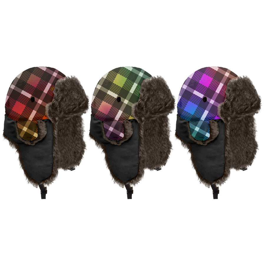 3-Piece Mens Winter Warm Stylish Faux faux Lining Russian Trapper Hat Image 1