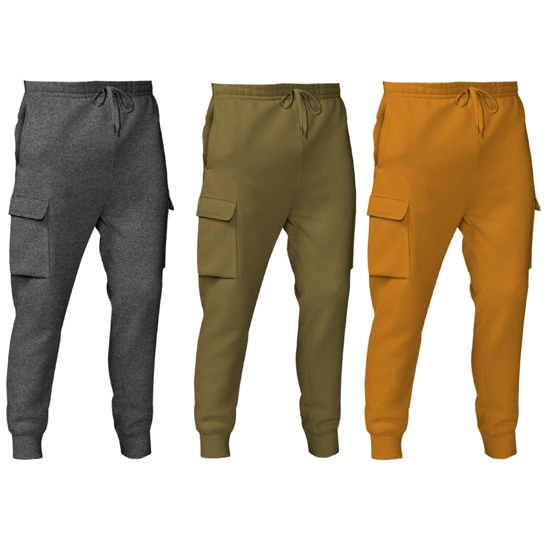 3-Piece Womens Winter Warm Comfy Fleece Cargo Jogger Pants Image 9