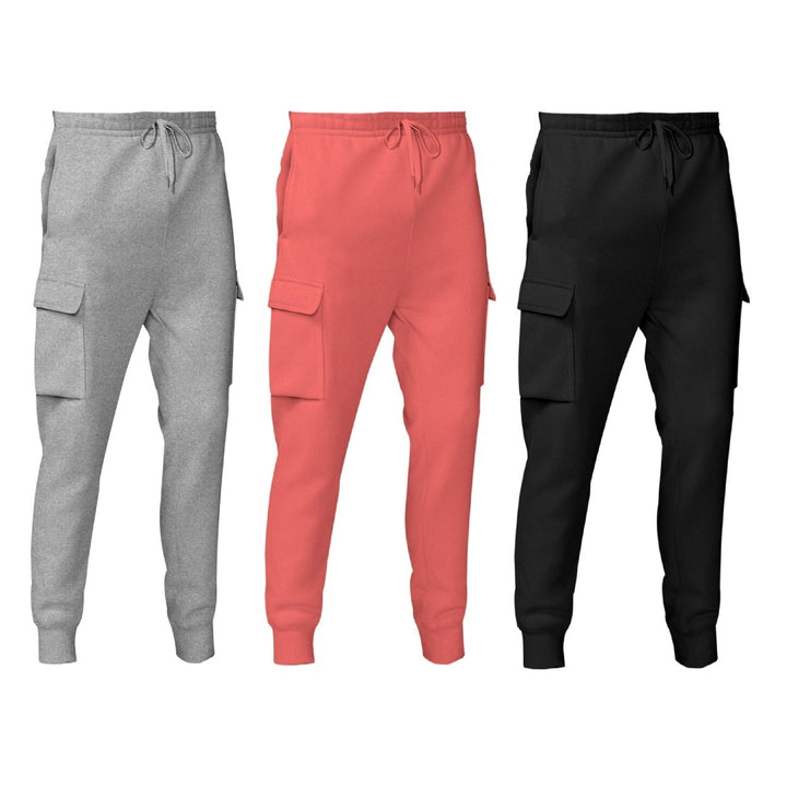 3-Piece Womens Winter Warm Comfy Fleece Cargo Jogger Pants Image 10