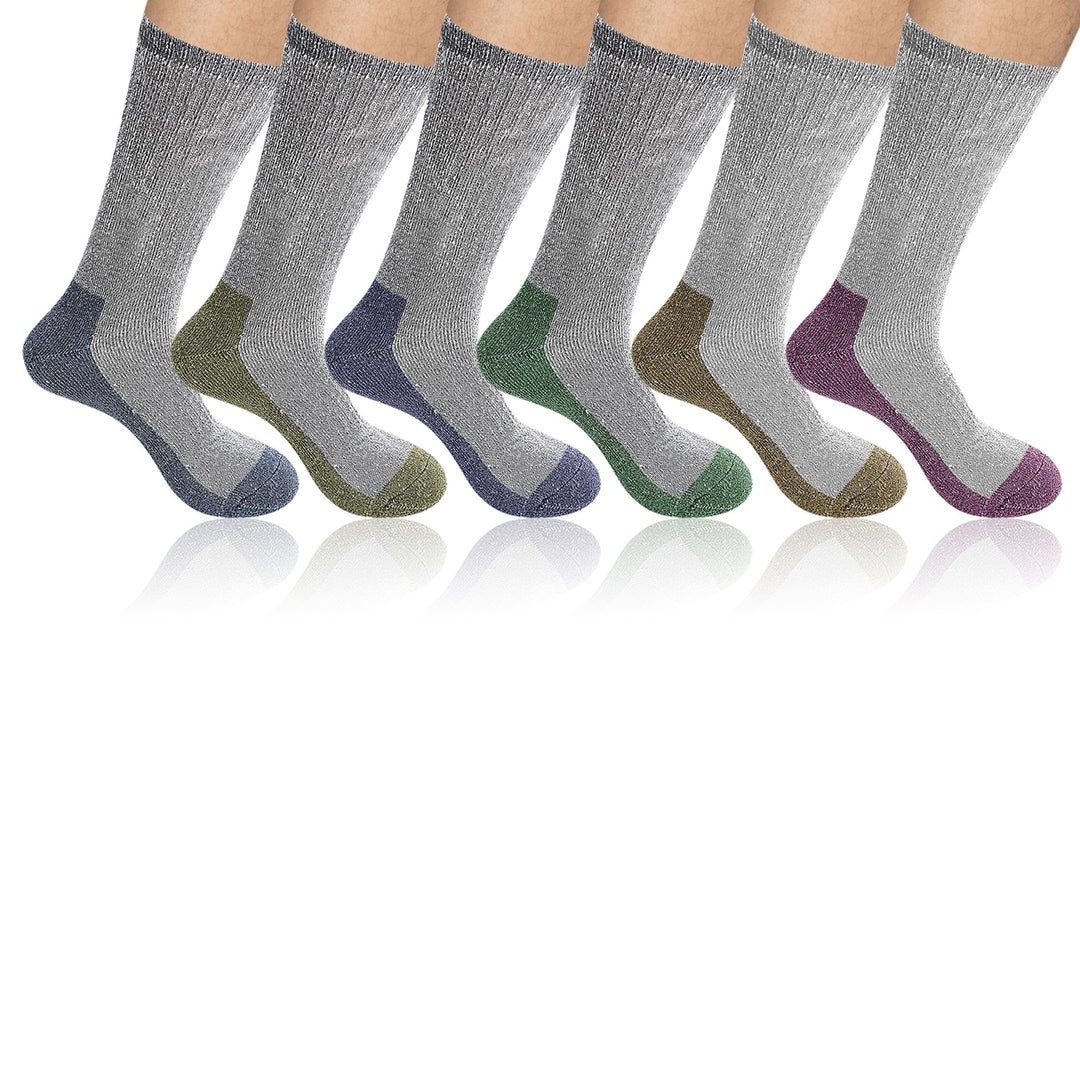 3/6-Pair of Randomly Selected Mens Comfy Breathable Merino Lamb Wool Socks Soft and Warm for Winter Comfort Image 1