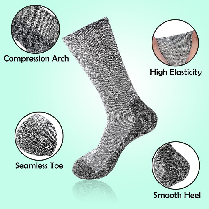 3/6-Pair of Randomly Selected Mens Comfy Breathable Merino Lamb Wool Socks Soft and Warm for Winter Comfort Image 11