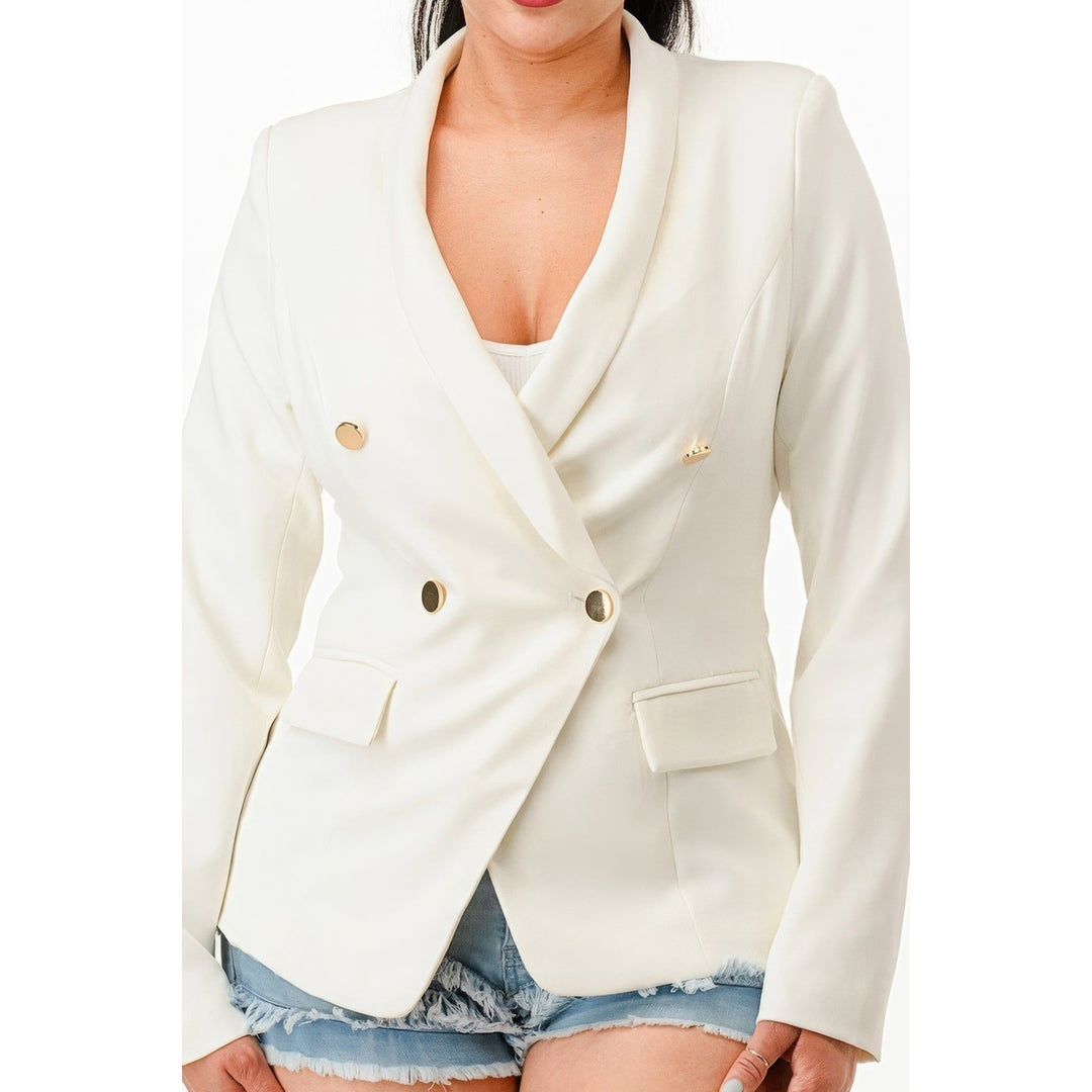 Double Breasted Blazer Jacket Image 3