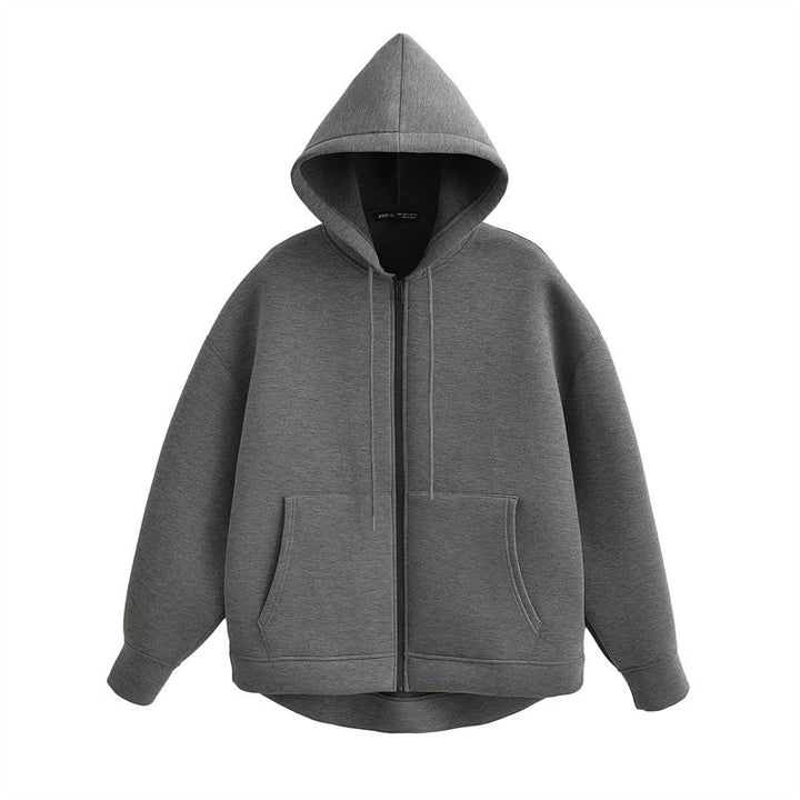 Winter Womens Zipper Hoodie High Street Unisex style Double Pockets Oversize Loose Sweatshirts Outerwear Top Image 4