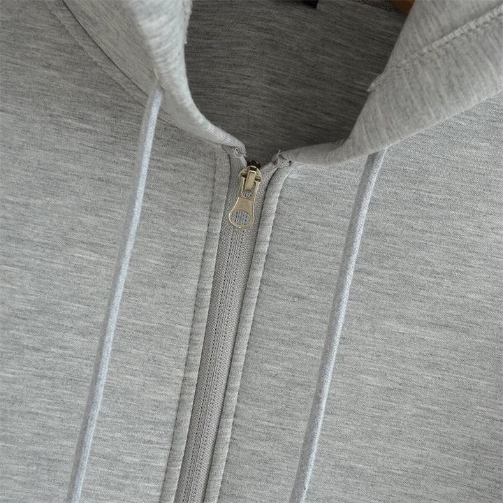 Winter Womens Zipper Hoodie High Street Unisex style Double Pockets Oversize Loose Sweatshirts Outerwear Top Image 7