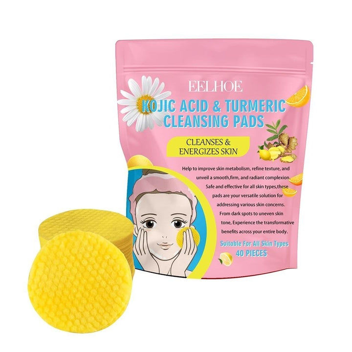 40/50pcs Turmeric Kojic Acid Cleansing Pads Exfoliating Pads Facial Sponges For Cleansing Exfoliating Daily Cleansing Image 7