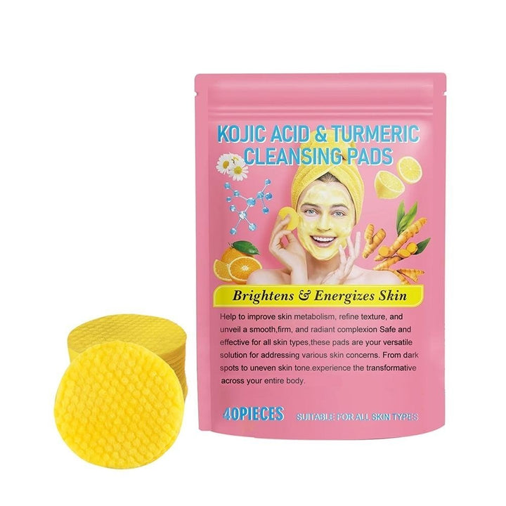 40/50pcs Turmeric Kojic Acid Cleansing Pads Exfoliating Pads Facial Sponges For Cleansing Exfoliating Daily Cleansing Image 8