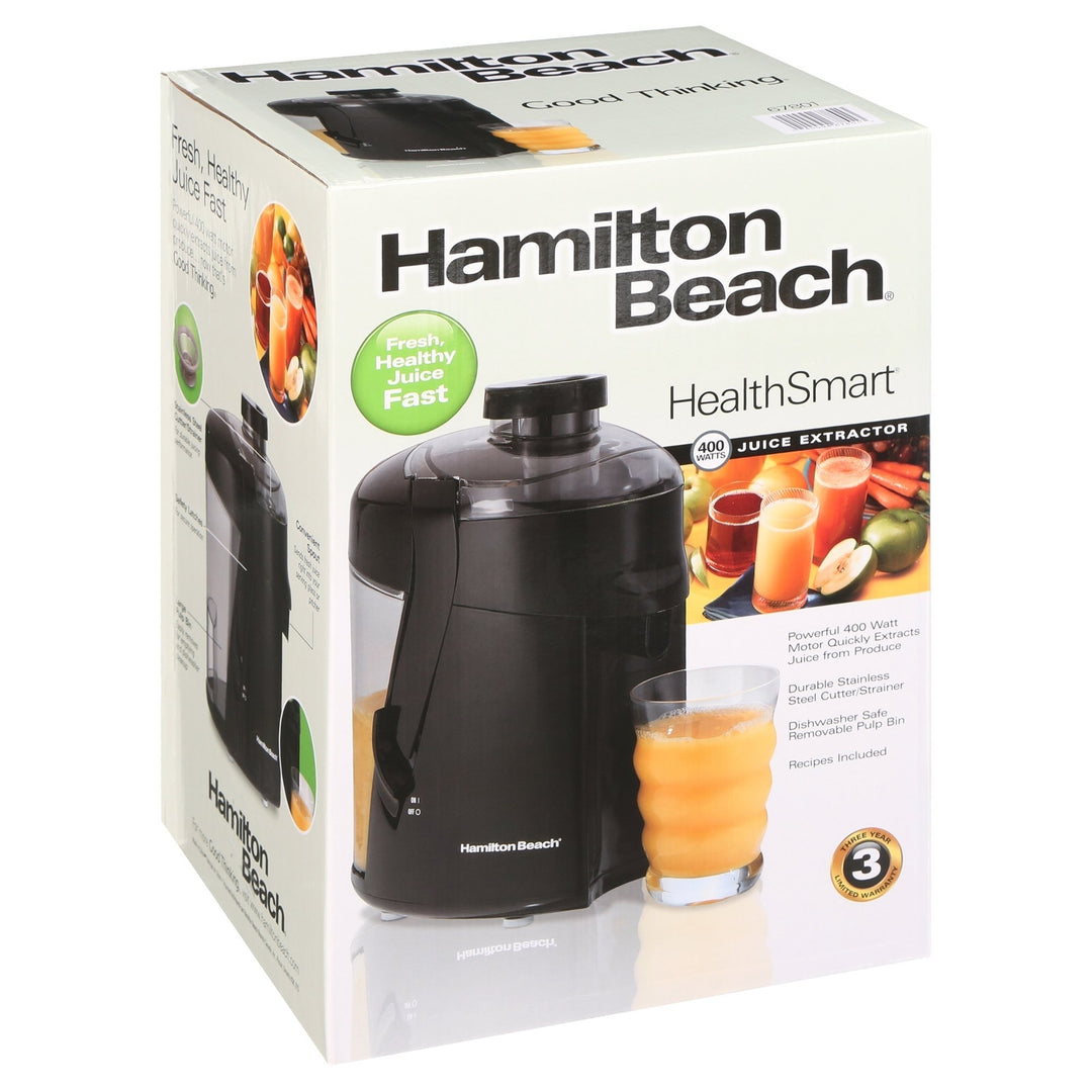 Hamilton Beach HealthSmart Juice Extractor and Electric Juicer Black 67801 Hamilton Beach HealthSmart Juicer Machine Image 4