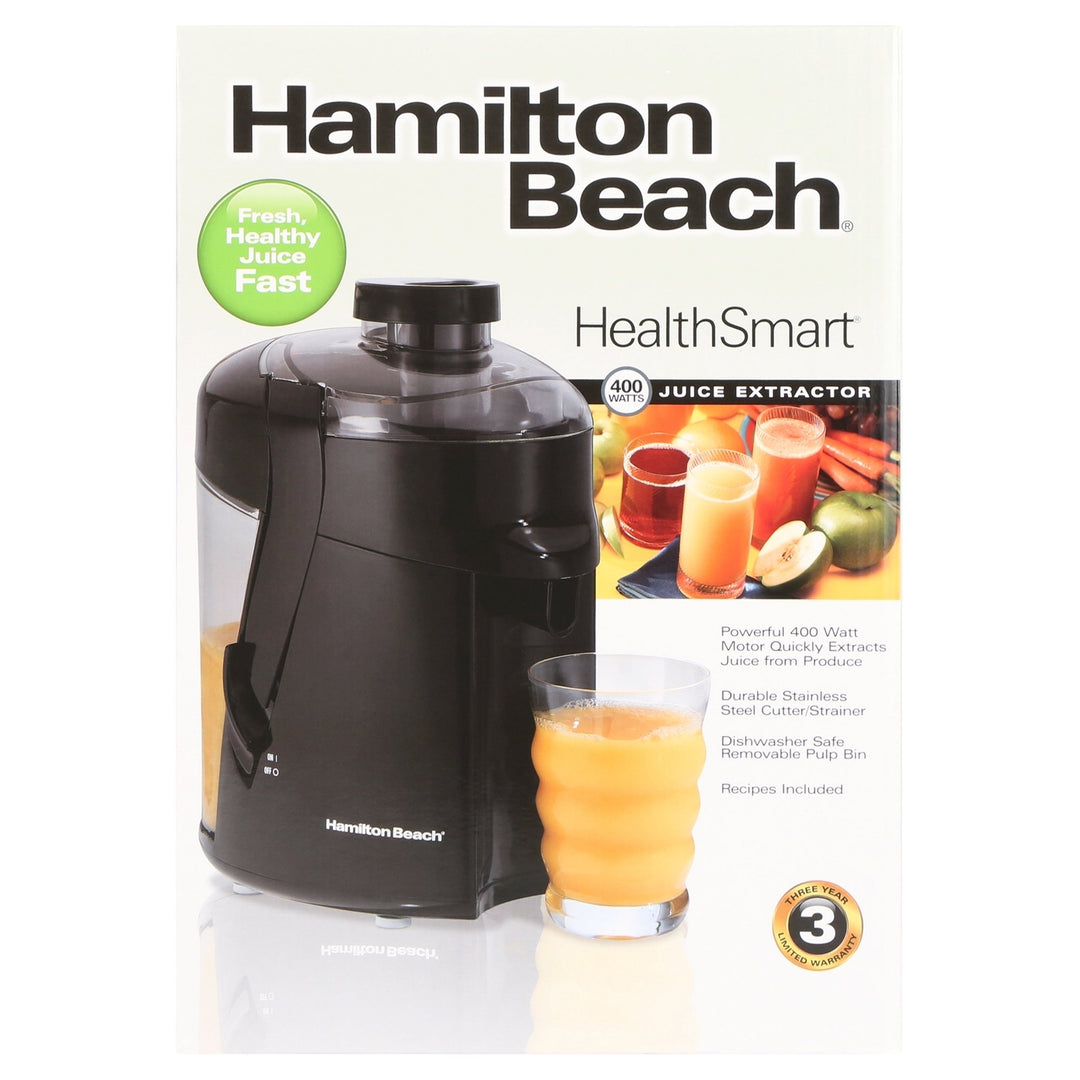 Hamilton Beach HealthSmart Juice Extractor and Electric Juicer Black 67801 Hamilton Beach HealthSmart Juicer Machine Image 4