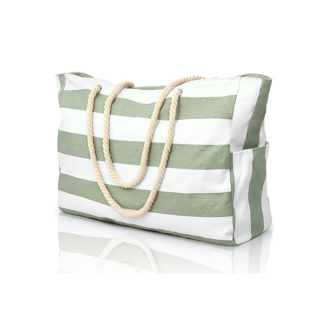 Cleo Striped Canvas Large Tote Image 3