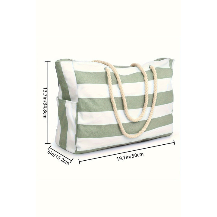 Cleo Striped Canvas Large Tote Image 4