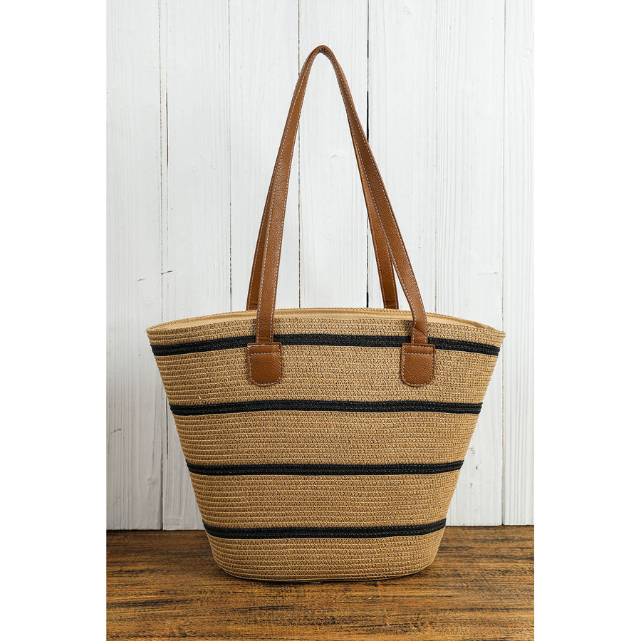 Aya Woven Striped Tote Bag Image 1