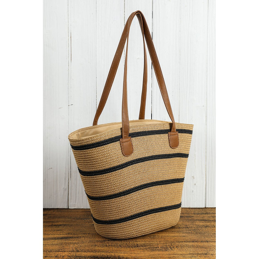 Aya Woven Striped Tote Bag Image 2