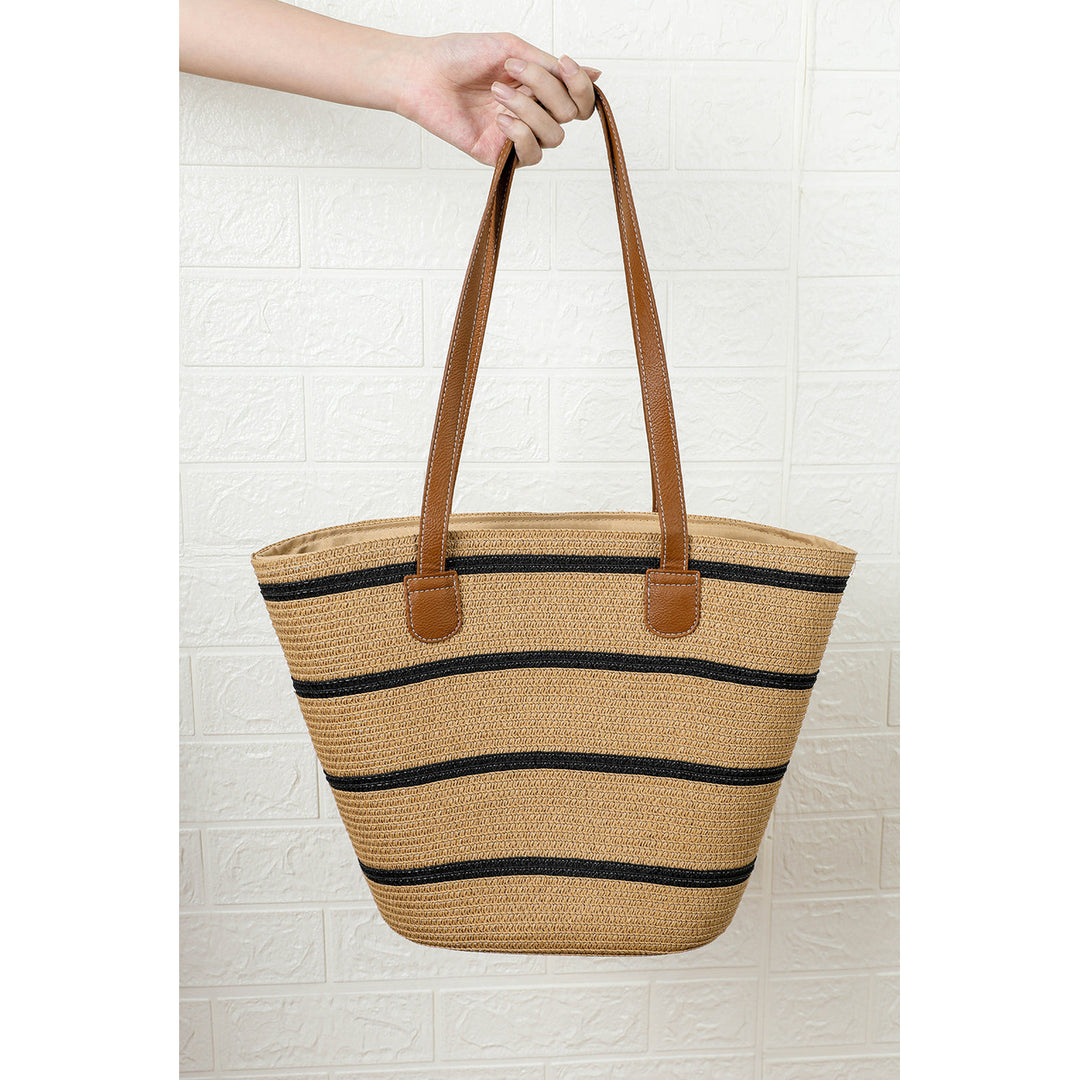 Aya Woven Striped Tote Bag Image 4