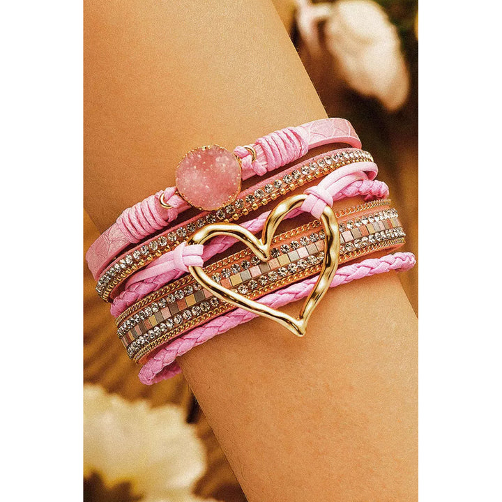 Bohemian Heart Rhinestone Magnetic Buckle Bracelet Image 4