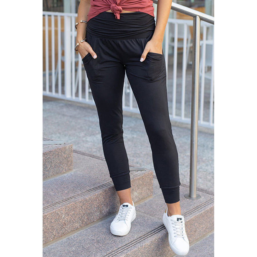 Brianna High Waist Pleated Pocket Leggings Image 1