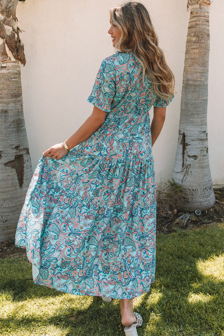 Aila Boho Holiday Ruffle Tiered Maxi Dress Image 2