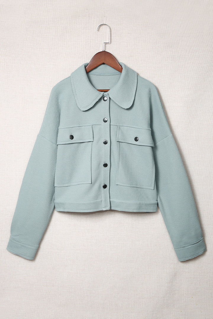 Amaris Waffle Knit Buttons Cropped Jacket Image 4