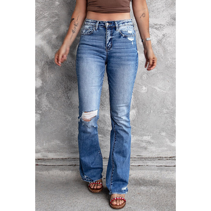 Angelina Distressed Flare Jeans Image 1