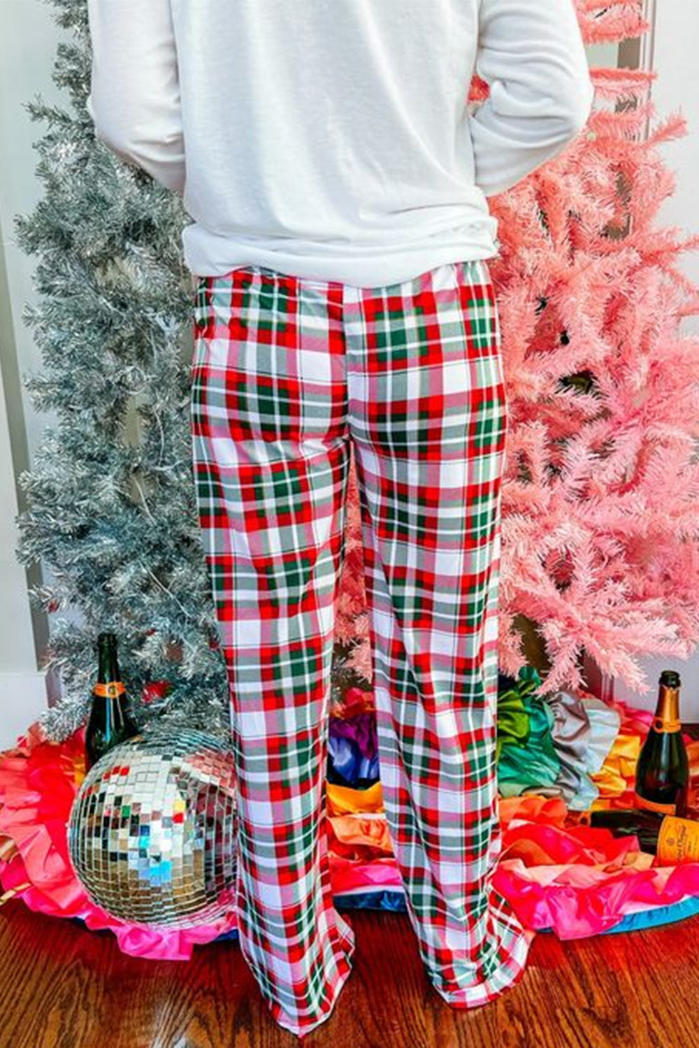 Bella Merry Christmas Plaid Print Two Piece Lounge Set Image 2