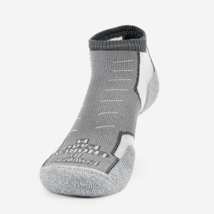 Thorlos Experia XCCU Running Socks Low Cut Grey Thin Cushion Moisture Wicking Image 1