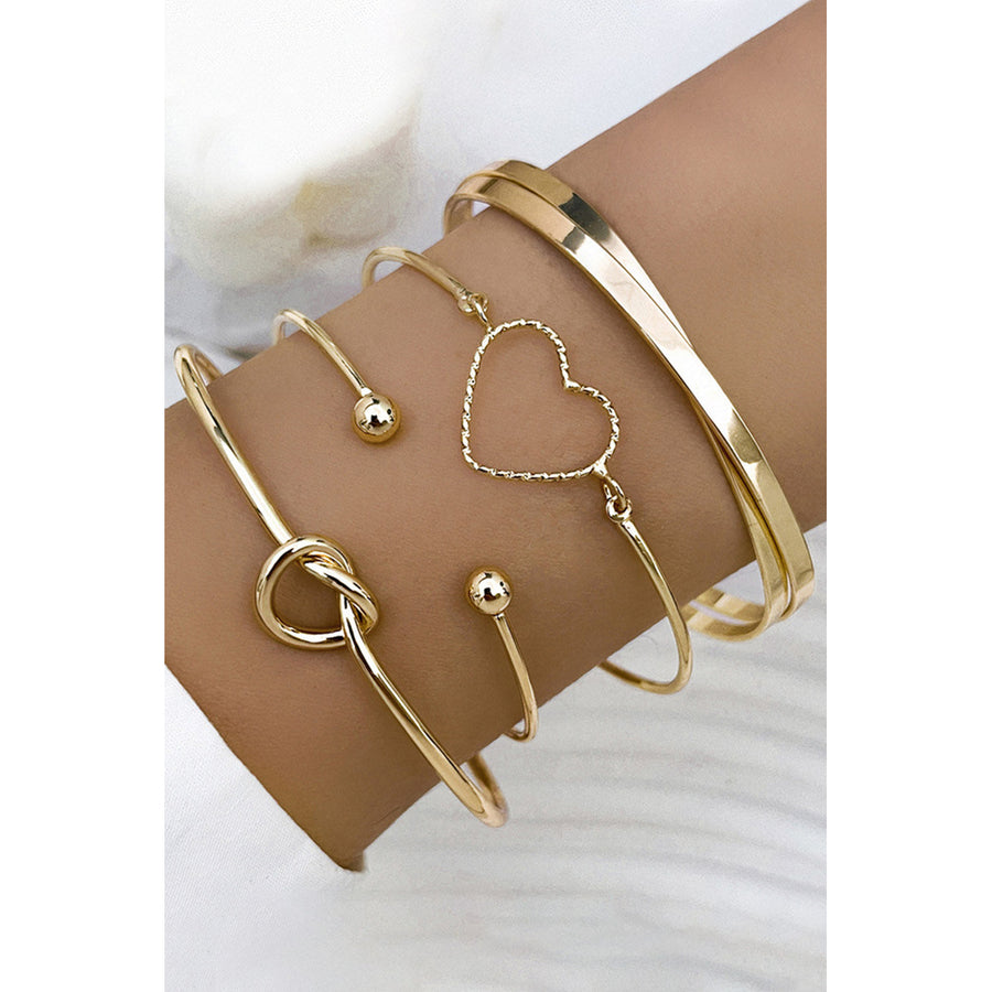 Gold Love Geometric Cross Bracelet 4-piece Set Image 1