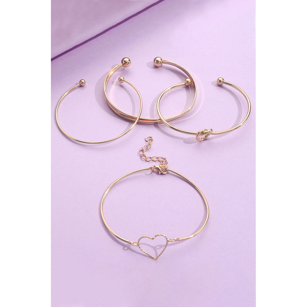 Gold Love Geometric Cross Bracelet 4-piece Set Image 2