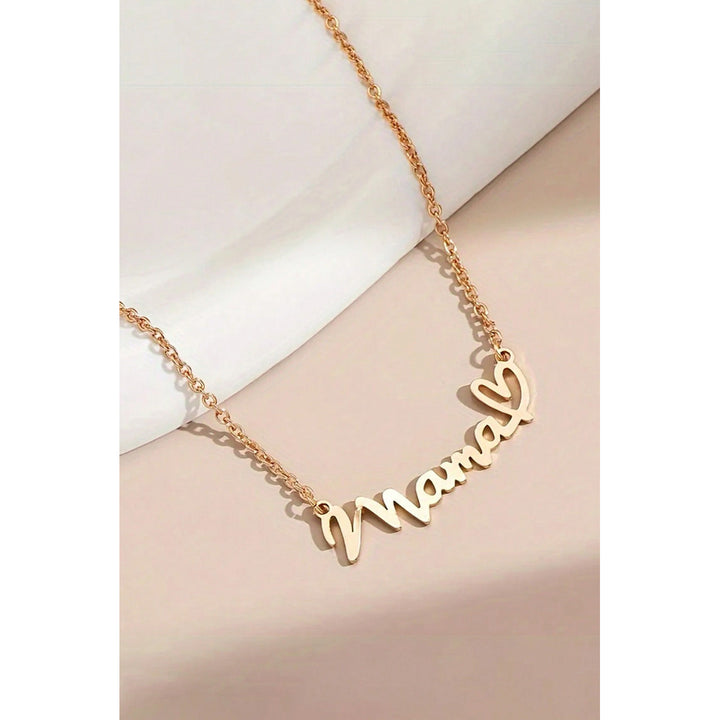 Gold mama Heart Pendant Chain Necklace Image 2