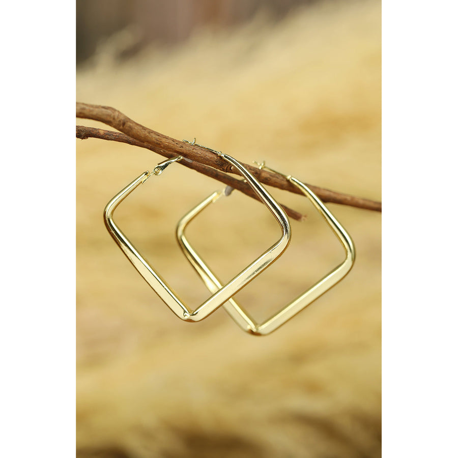 Gold Minimalist Square Hoop Earrings Image 1