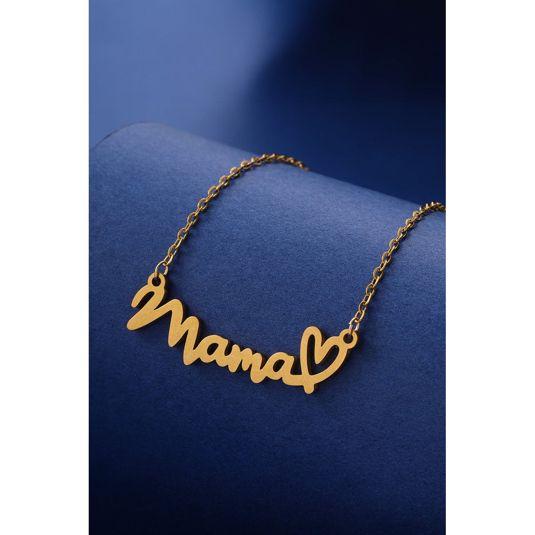 Gold mama Heart Pendant Chain Necklace Image 4