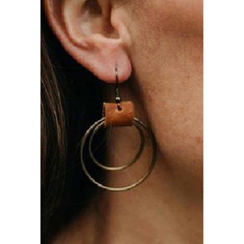 Gold Vintage Hoop Hook Earrings Image 2