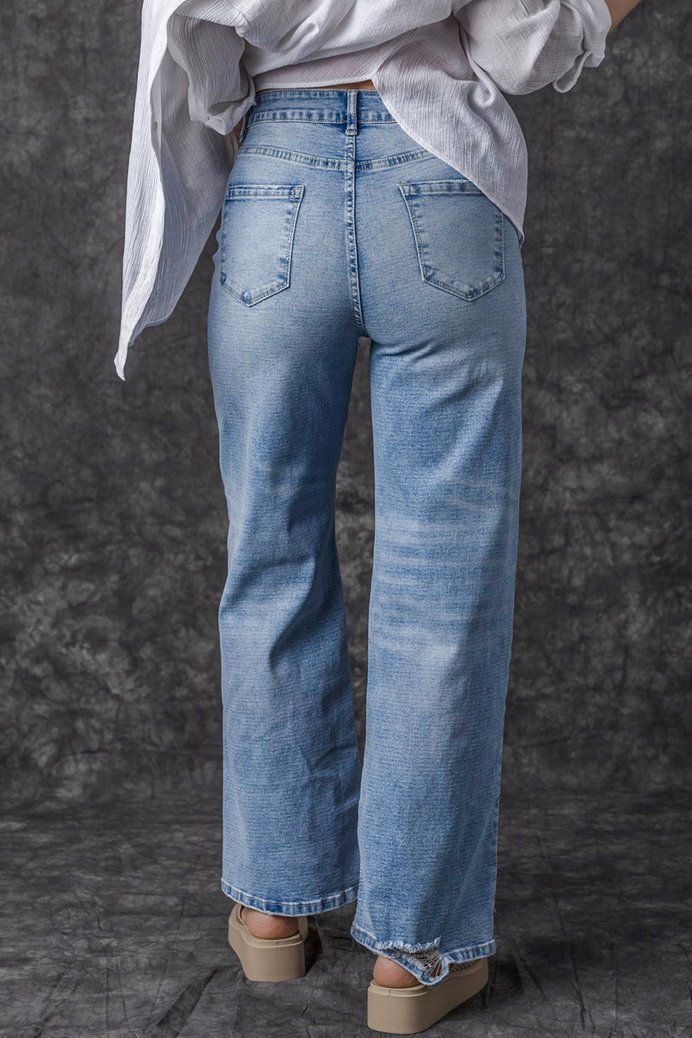 Giana High Rise Distressed Straight Leg Jeans Image 2