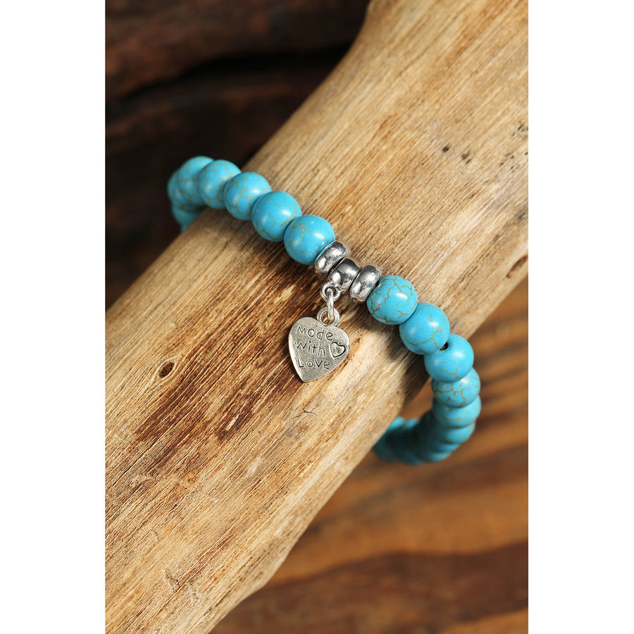 Heart Pendant Turquoise Bracelet Image 1