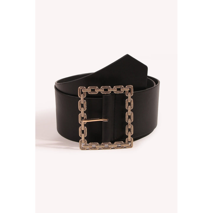 Black Square Buckle Belt Image 1