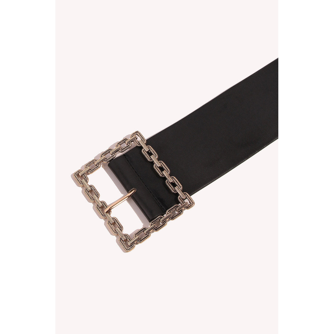 Black Square Buckle Belt Image 2