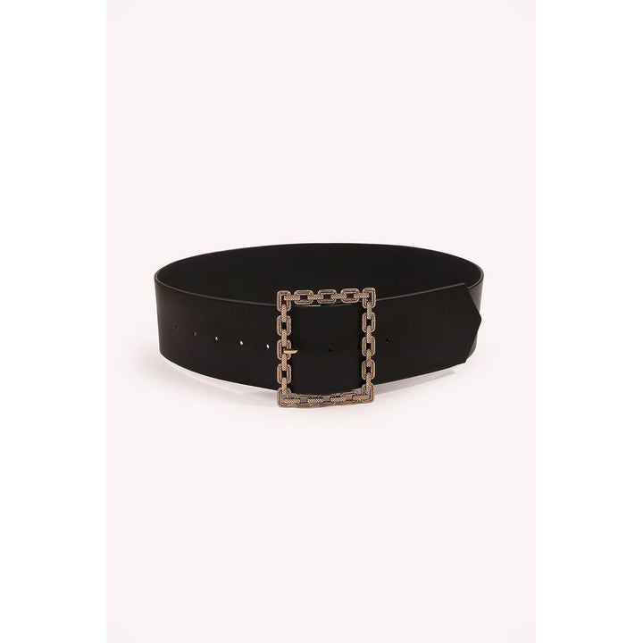 Black Square Buckle Belt Image 4