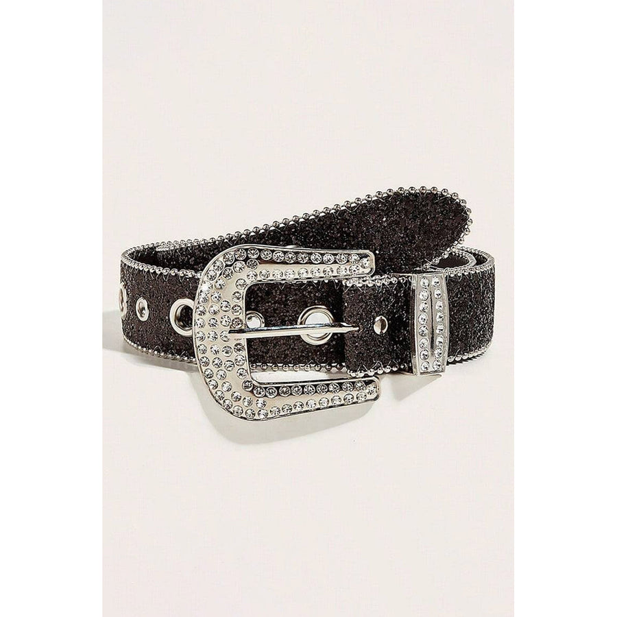 Black Rhinestone Buckle Belt Image 1