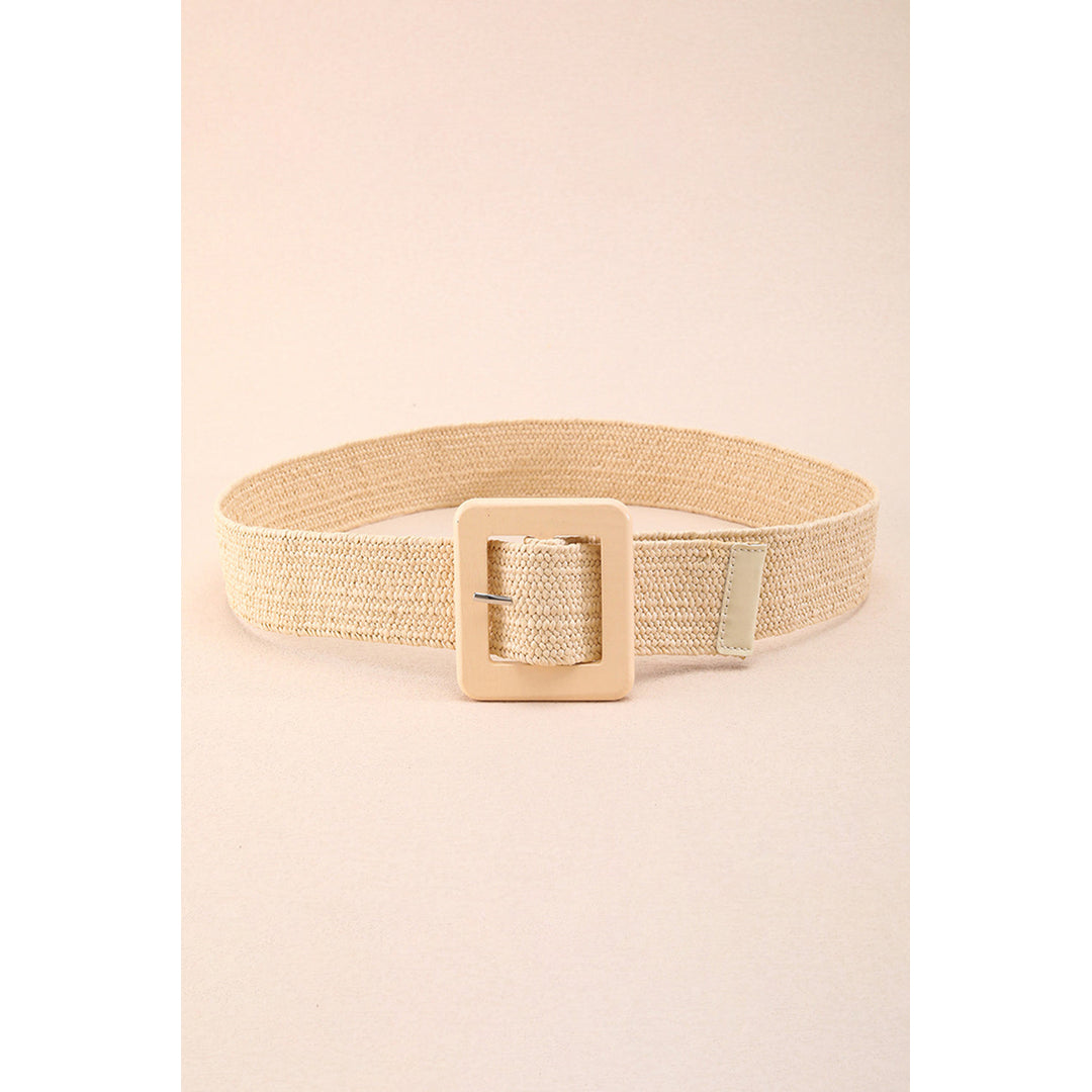 Bohemian Woven Square Buckle Wide Belt Image 2