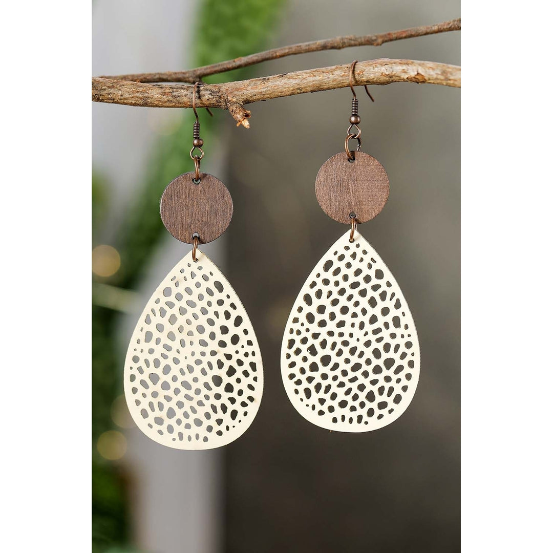 Cut-Out Water Drop Hook Earrings Image 1