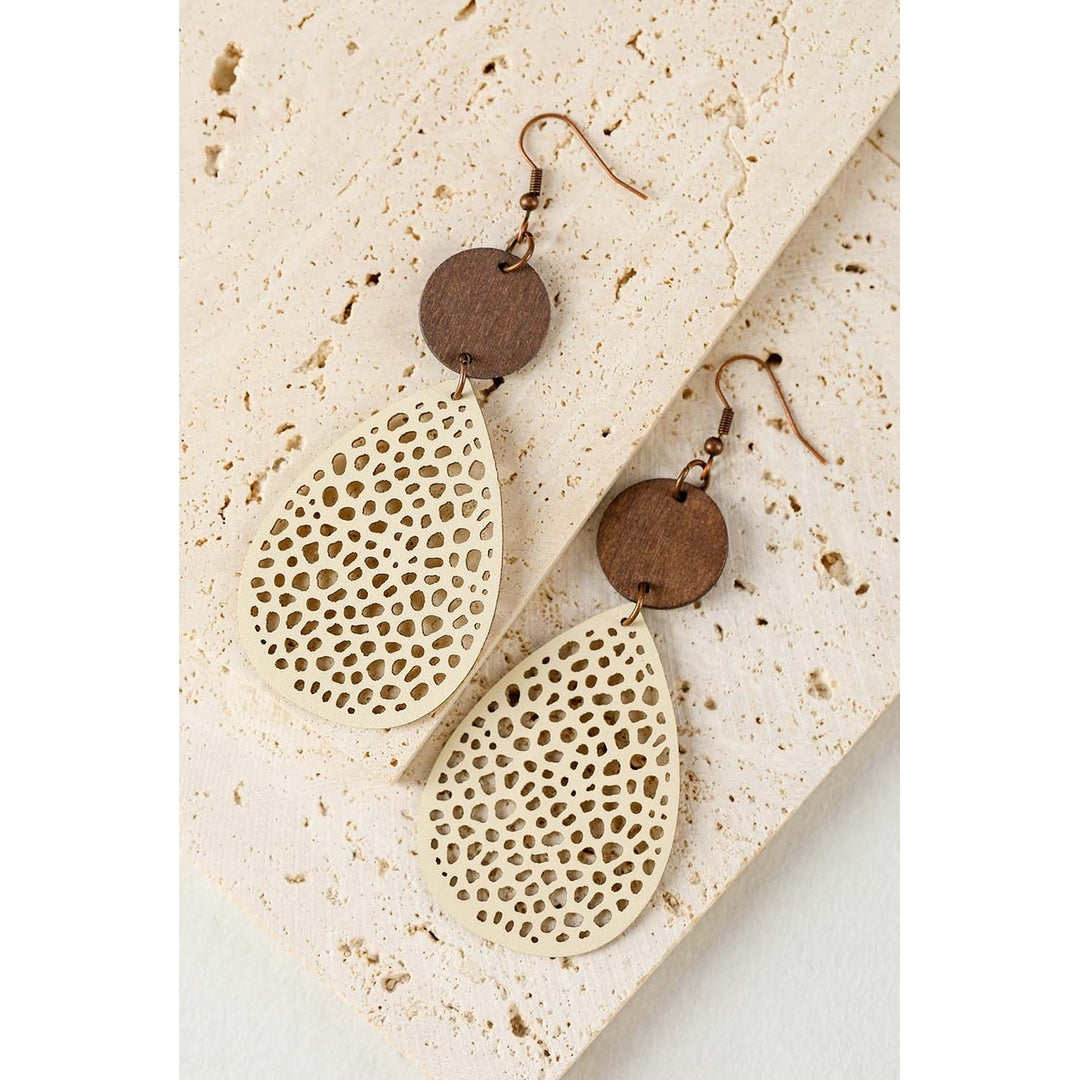 Cut-Out Water Drop Hook Earrings Image 2