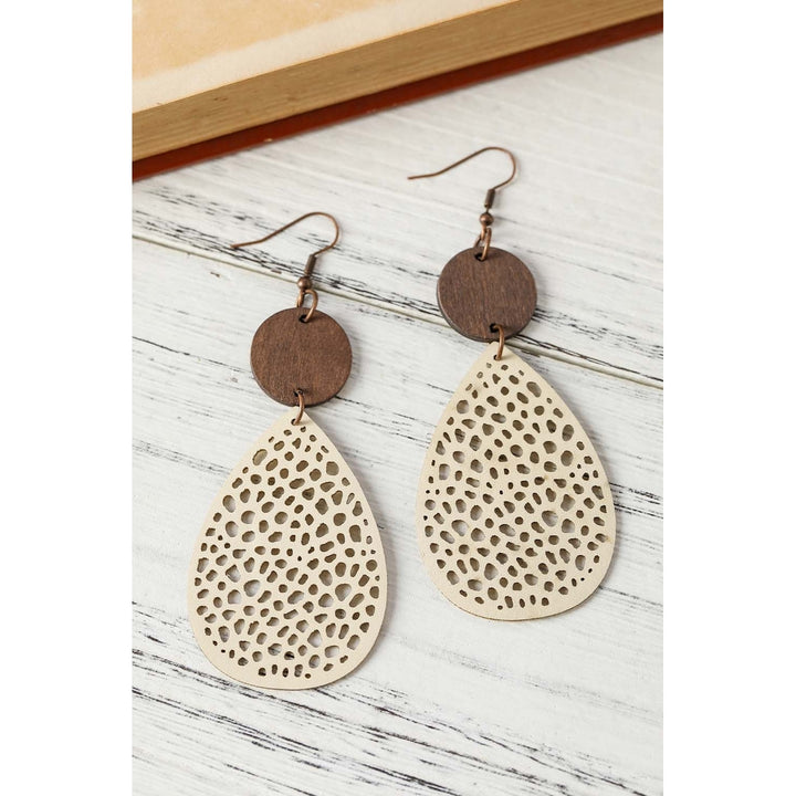 Cut-Out Water Drop Hook Earrings Image 3