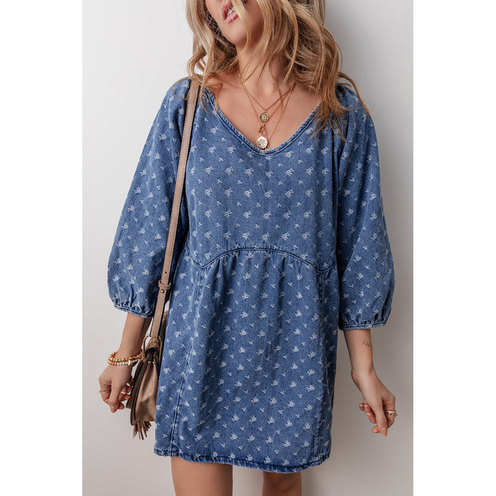 Hazel Open Back Loose Fit Denim Dress Image 1