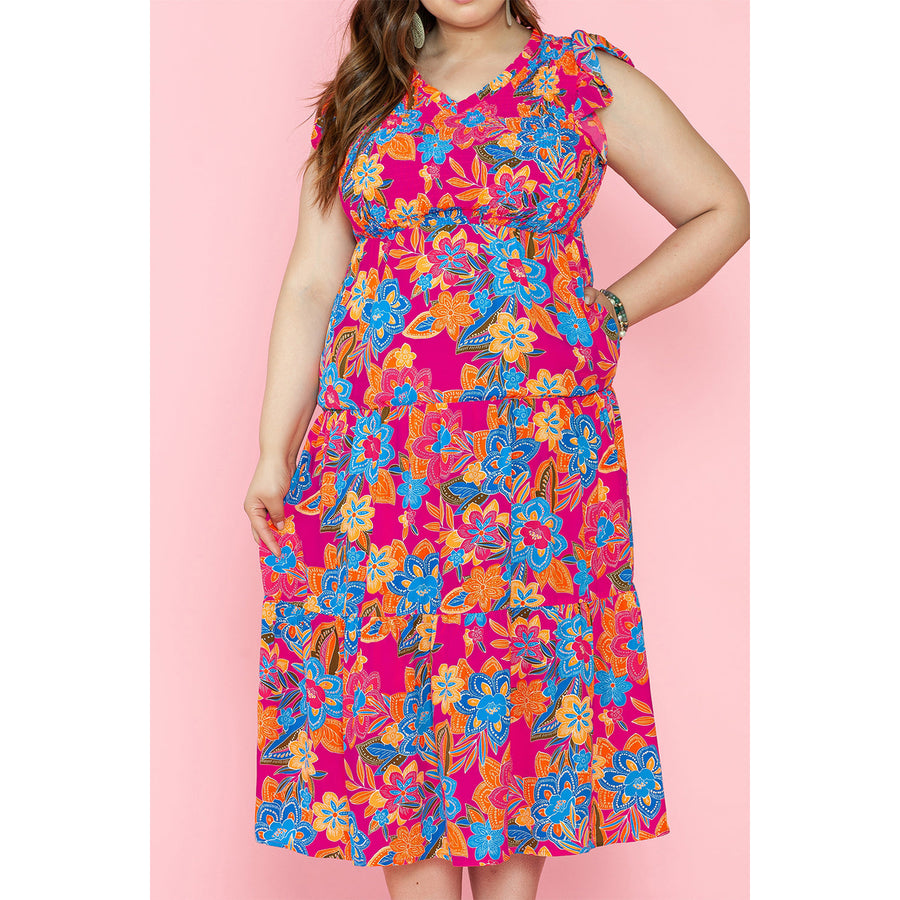 Jessie Ruffled Sleeveless Plus Size Long Dress Image 1