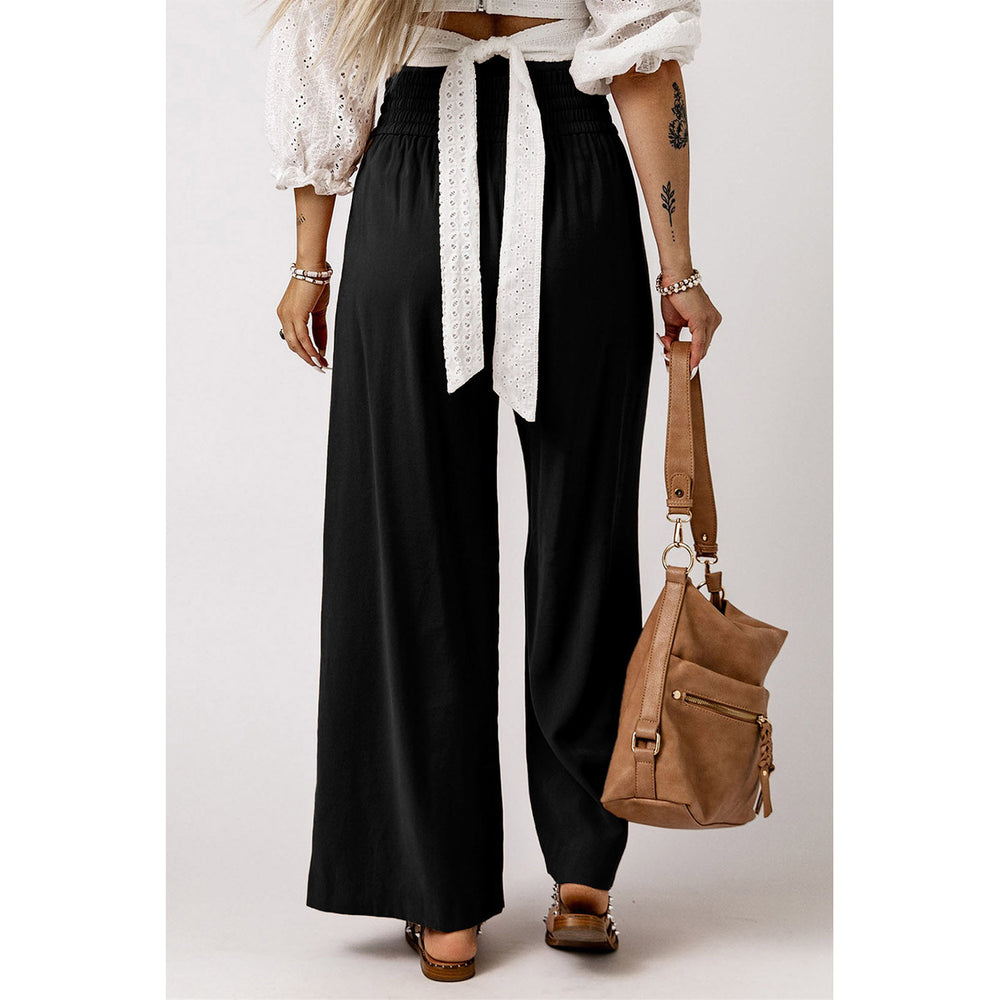 Kenzie Drawstring Elastic Waist Casual Wide Leg Pants Image 2