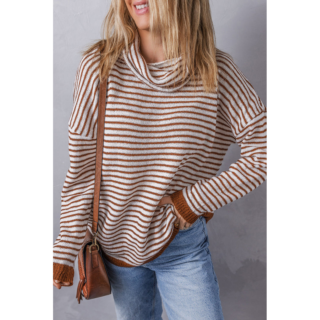 Alaia Striped Turtleneck Loose Sweater Image 1