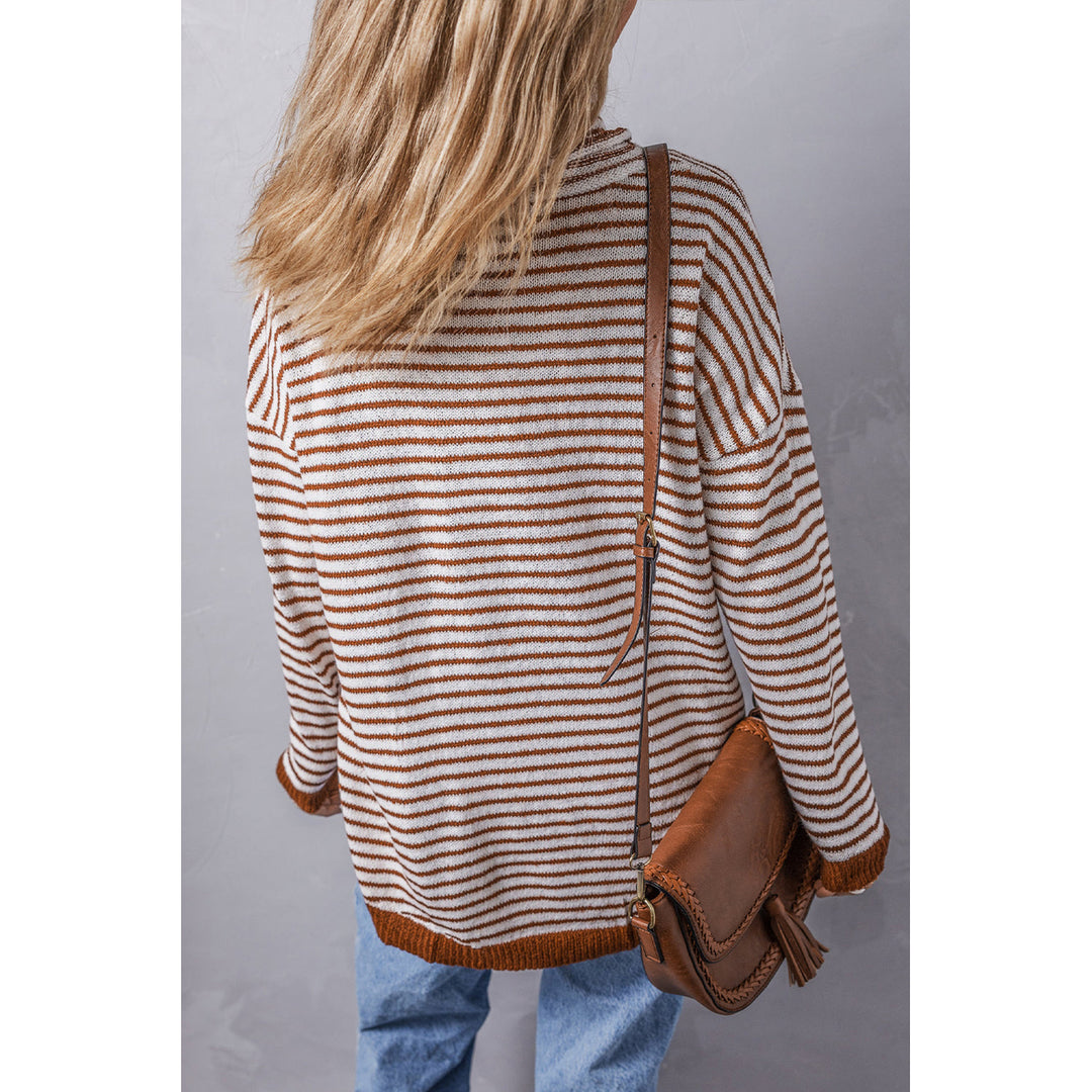 Alaia Striped Turtleneck Loose Sweater Image 2