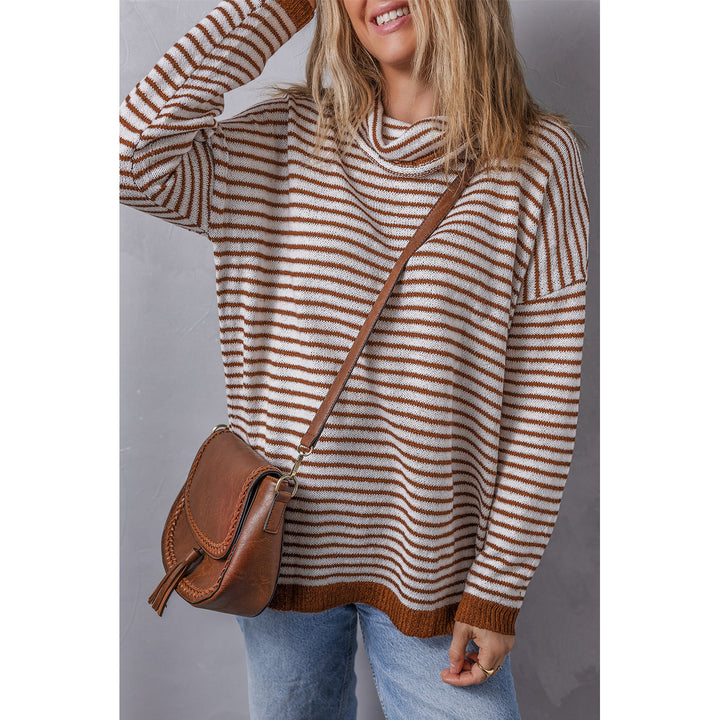 Alaia Striped Turtleneck Loose Sweater Image 3