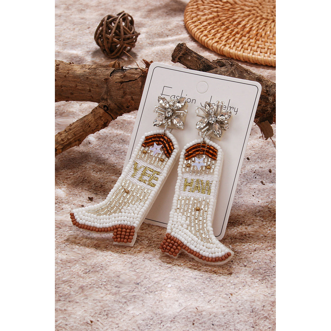 Cowboy Boots Bead Dangle Earrings Image 4