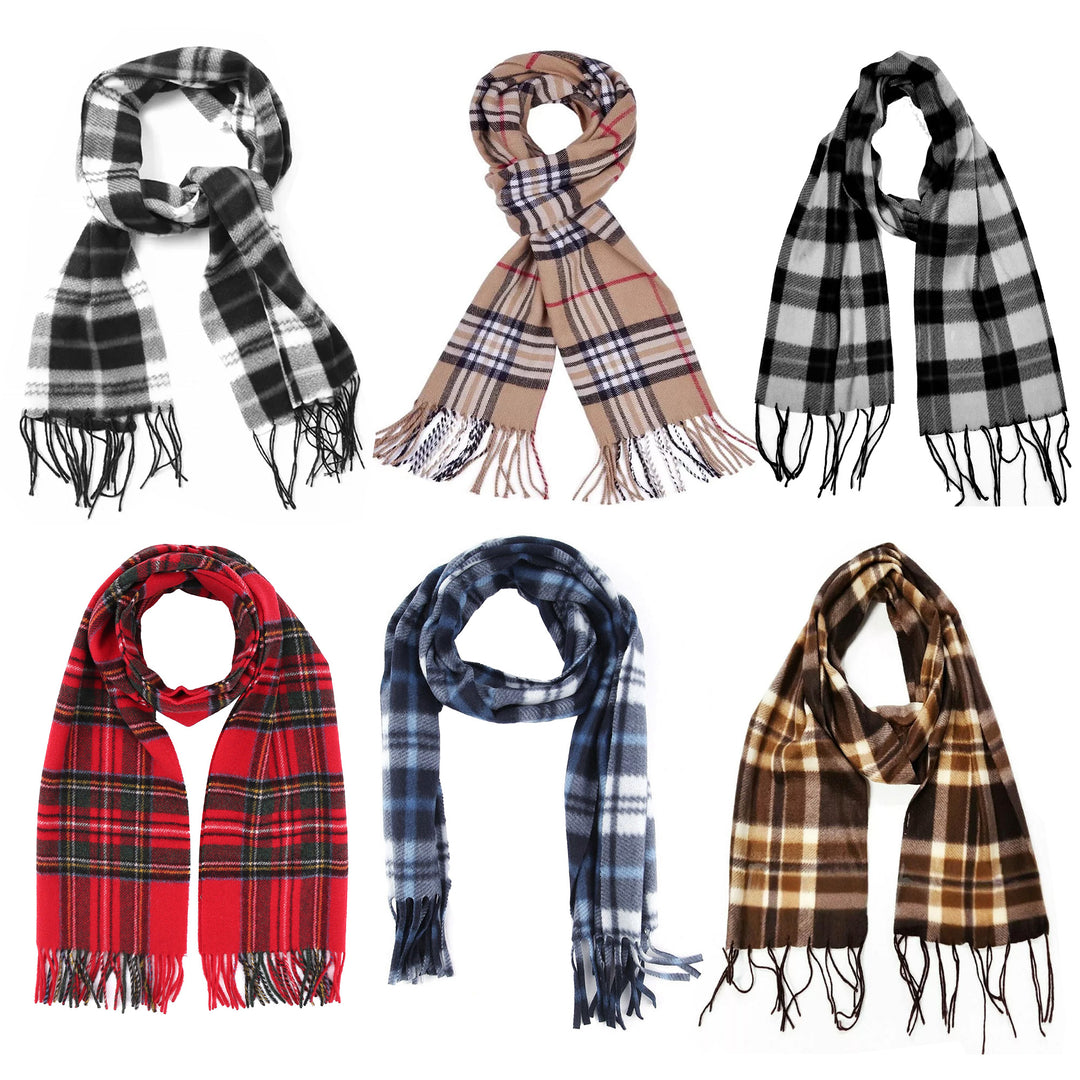 4-Piece: Women s Winter Warm Ultra- Soft Stylish Cozy Fleece Lined Scarf Perfect for Cold Weather Image 7